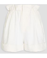 Giorgio Armani - Pleated Linen-Twill Shorts - Lyst