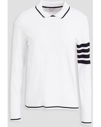 Thom Browne - Striped Knitted Polo Sweater - Lyst