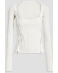 Dion Lee - Layered Ribbed And Stretch-knit Bustier Top - Lyst