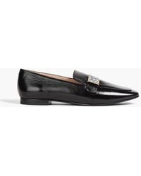 Emporio Armani - Embellished Glossed-leather Loafers - Lyst