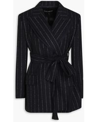 Dolce & Gabbana - Wrap-effect Pinstriped Felt Jacket - Lyst
