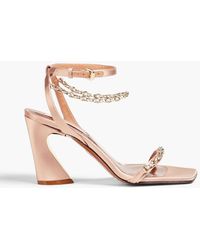Zimmermann - Chain-trimmed Satin Sandals - Lyst