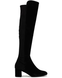 Stuart Weitzman Gillian Stretch-suede And Neoprene Knee Boots - Black