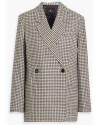 Anine Bing - Kaia Double-Breasted Checked Wool-Blend Tweed Blazer - Lyst