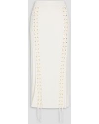 Zimmermann - Lace-up Ribbed-knit Midi Skirt - Lyst