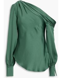 Jonathan Simkhai - One-Shoulder Satin-Crepe Blouse - Lyst