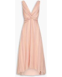 10 Crosby Derek Lam - Anna Twisted Striped Linen And Silk-blend Gauze Midi Dress - Lyst