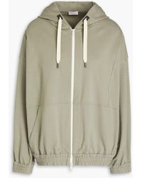 Brunello Cucinelli - Bead-embellished French Cotton-blend Terry Hoodie - Lyst