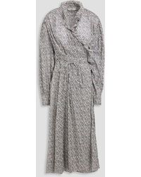 Isabel Marant - Maelys Ruffled Floral-print Cotton-voile Midi Wrap Dress - Lyst