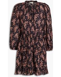 Ulla Johnson - Brienne Gathered Floral-print Cotton-blend Jacquard Mini Dress - Lyst