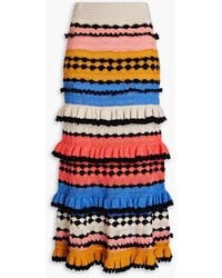 Zimmermann - Tiered Crocheted Cotton Midi Skirt - Lyst