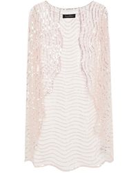 Jenny Packham Embellished Stretch-tulle Cape Pastel Pink