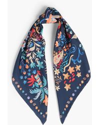Ferragamo Seide Seidenschal mit Print in Blau Damen Accessoires Schals 