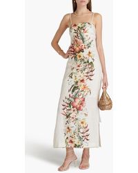zimmermann cutout knotted linen midi dress Zimmermann Cutout Knotted Linen Midi Dress In Green - 75% Off