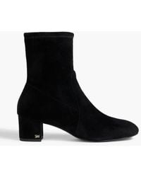 Stuart Weitzman - Sock boots "sofia 50" aus stretch-veloursleder - Lyst