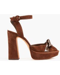 Alexandre Birman - Knotted Leather And Suede Platform Sandals - Lyst