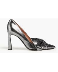 Alberta Ferretti - Snake-effect Leather Pumps - Lyst