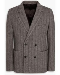 Officine Generale - Leon Double-Breasted Herringbone Cashmere-Tweed Blazer - Lyst