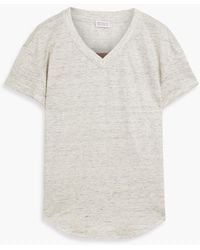 Brunello Cucinelli - Bead-Embellished Linen And Silk-Blend Jersey T-Shirt - Lyst
