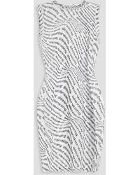 T By Alexander Wang - Logo-print Stretch-mesh Mini Dress - Lyst
