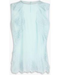 Dolce & Gabbana - Corded Lace-Paneled Silk-Blend Chiffon Top - Lyst