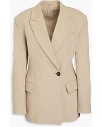 Brunello Cucinelli - Double-breasted Linen And Cotton-blend Blazer - Lyst