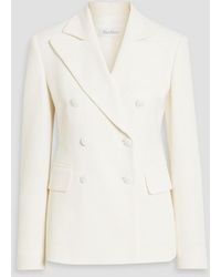Max Mara - Stresa Double-breasted Wool And Cotton-blend Piqué Blazer - Lyst