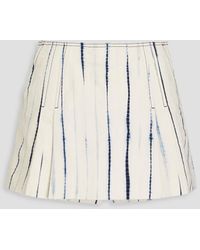 Tory Burch - Pleated Tie-dyed Cotton-twill Shorts - Lyst