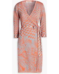 Diane von Furstenberg - Lainey Metallic Jacquard-knit Wrap Dress - Lyst