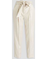 Veronica Beard - Zelly Cropped Linen-blend Tapered Pants - Lyst