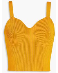 Vince - Cropped Ribbed-knit Tank - Lyst