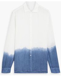 120% Lino - Hemd aus leinen in dip-dye-färbung - Lyst