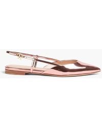 Gianvito Rossi - Ascent Mirrored-leather Slingback Point-toe Flats - Lyst