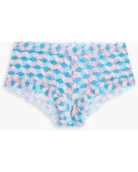 Hanky Panky - Printed Stretch-lace Mid-rise Briefs - Lyst