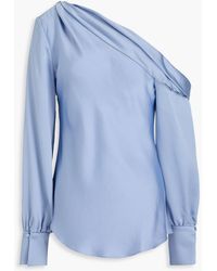 Jonathan Simkhai - One-Shoulder Satin-Crepe Blouse - Lyst
