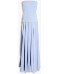 Esse Studios - Illi Strapless Stretch-Knit And Silk-Crepe Maxi Dress - Lyst