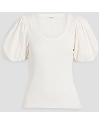 10 Crosby Derek Lam - Willa Poplin And Ribbed Stretch-cotton Jersey Top - Lyst