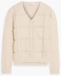 Giuliva Heritage - The Petra Leather-trimmed Angora-blend Sweater - Lyst