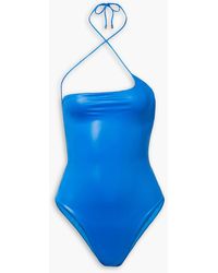 The Attico - Coated Halterneck Swimsuit - Lyst