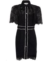 Sandro Livy Grosgrain-trimmed Corded Lace Mini Dress - Black