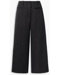Proenza Schouler - Cropped Cotton And Wool-blend Jacquard Wide-leg Pants - Lyst