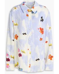 Stine Goya - Printed Tencel Lyocell-Blend Satin Shirt - Lyst