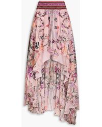 CAMILLA - Bedruckter rock aus seidenchiffon mit kristallverzierung - Lyst
