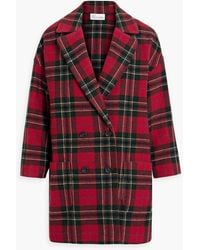 RED Valentino - Double-breasted Checked Wool-tweed Coat - Lyst