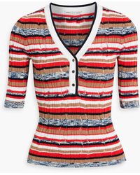 Autumn Cashmere - Ribbed Striped Cotton Top - Lyst