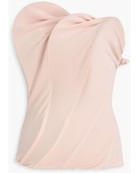 Victoria Beckham - Strapless Gathered Jersey Top - Lyst