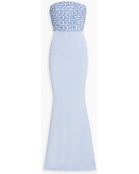Safiyaa - Natalia Strapless Embellished Crepe Gown - Lyst