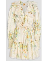 ALÉMAIS - Juliette Floral-print Broderie Anglaise Cotton Mini Dress - Lyst