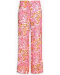 Maje - Floral-Print Woven Flared Pants - Lyst