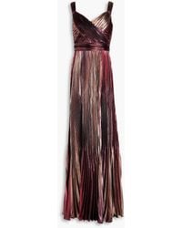 Zuhair Murad - Pleated Silk-blend Twill Gown - Lyst